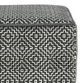 thumbnail image 3 of Simpli Home Briella 18 inch Wide Boho Square Pouf in Grey and White PET Woven Polyester, 3 of 7
