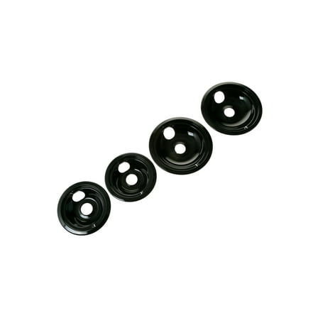 GE Appliances Range Drip Pan Set Black Porcelain 4-Pack