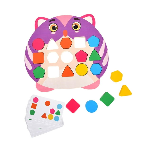 Tachiuwa Shape Matching Game Basic Skills Activity Toy for Ages 2~4 Kids Holiday Gift Violet