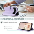 thumbnail image 5 of Feishell Crossbody Wallet Case for Google Pixel 7,with Detachable Wrist & Shoulder Strap,Luxury PU Leather Magnetic Clasp Card Holder Purse Flip Kickstand Phone Case for Women Men,Purple, 5 of 8
