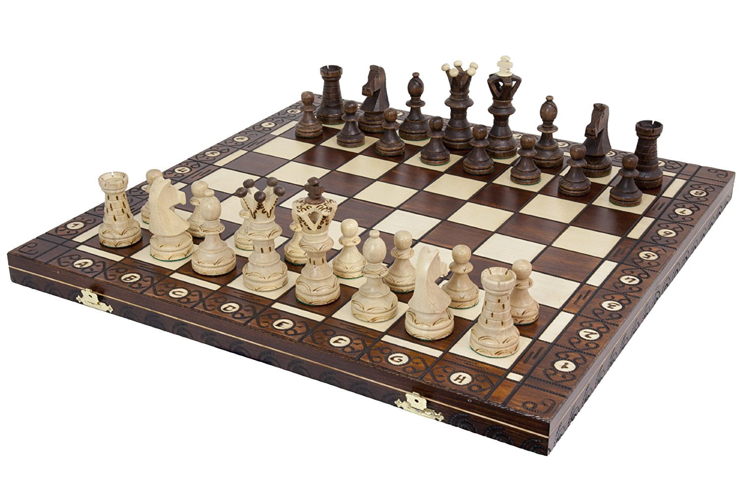 19 Folding Wooden Chess Board - Sycamore & Mahogany – Chess House