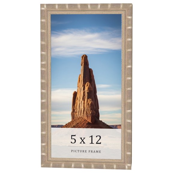 5x12 In Frame Silver Real Wood Picture Frame Width 1.5 inches | Interior Frame Depth 0.5 inches |