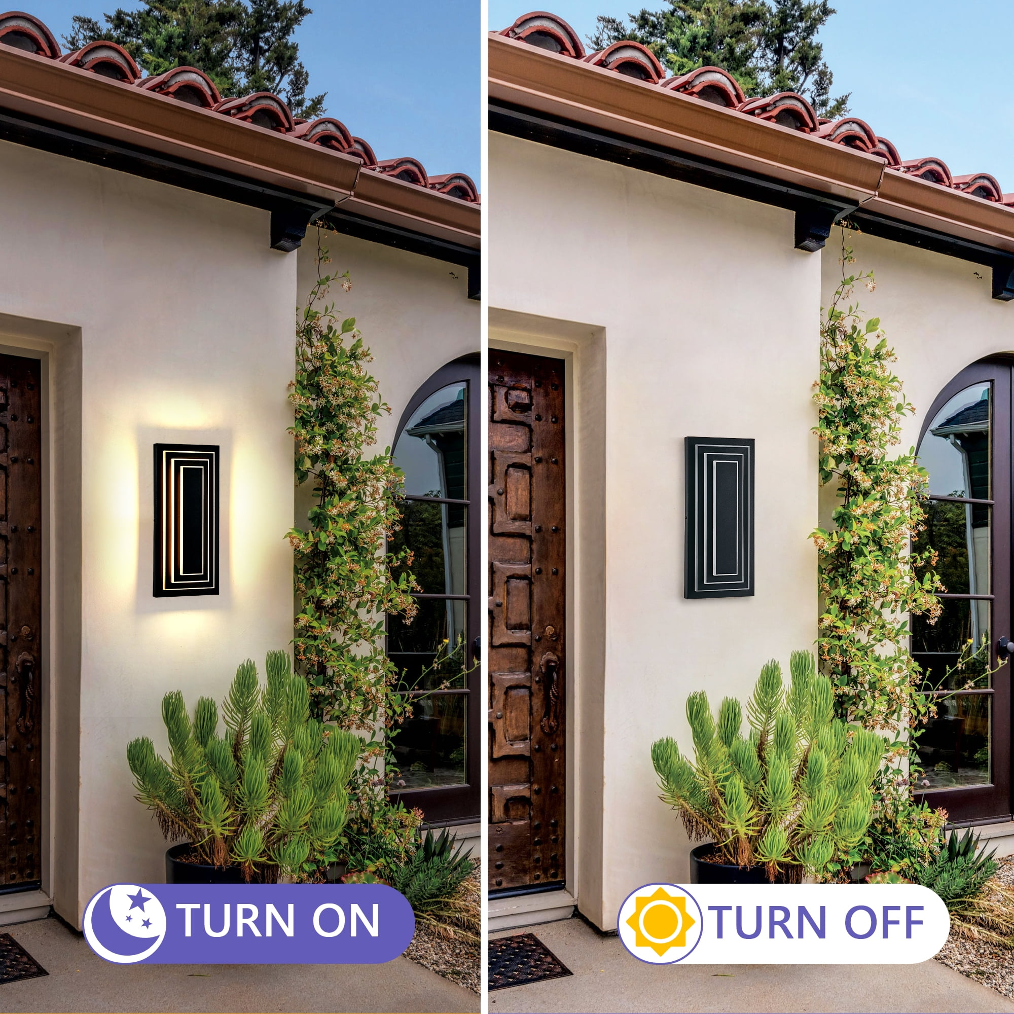 GCGAFUL 2-Pack LED Outdoor Wall Lights,  16 in. Modern IP65 Waterproof Exterior Lights Fixture for Entrance, Hallway, Garage