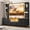 Black, variant on ANPOO 96" Large Wall Unit Entertainment Center with LED Lights & Charging Station, Wall Unit TV Stand with Bookshelves for Living Room, Modern Farmhouse TV Console with 14 Fabric Drawers, Brown