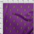 thumbnail image 2 of oneOone Organic Cotton Voile Fabric Leaves|Floral & Peacock Block Printed Craft Fabric BTY 42 Inch Wide, 2 of 4