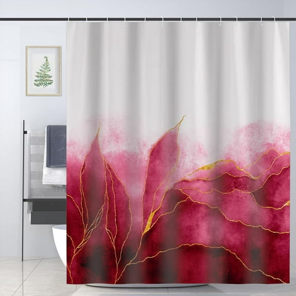 Marble Shower Curtain Abstract Bath Curtain for Bathroom Bathtub Home Decor Ink Texture Waterproof 72"x72" with 12 Hooks