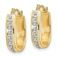 thumbnail image 3 of Auriga Fine Jewelry 14K Yellow Gold 0.01ct Diamond Squared Hinged Hoop Earrings for Women, 3 of 5