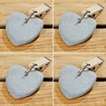 thumbnail image 4 of WHW Natural Stone Hearts Table Cloth Weights on Clip Hanger Clamps, Light Gray, Set of 4, 4 of 6