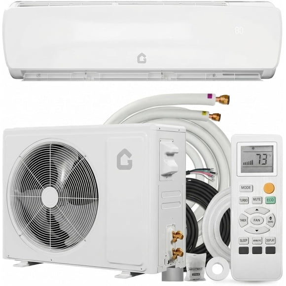 12000 BTU Mini sistema de bomba de calor de aire acondicionado dividido, 19 SEER2 mini sistema de calefacción/aire acondicionado dividido, unidad de CA de montaje en pared sin conductos