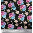 thumbnail image 2 of Soimoi Cotton Voile Fabric Stripe,Leaves & Rose Floral Decor Fabric Printed Yard 56 Inch Wide, 2 of 3