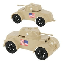 TimMee Staghound Armored Cars - Tan Plastic Army Men Scout Vehicles