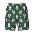 thumbnail image 4 of Lsque Mens Swim Trunks Cute Shiba Pattern - Bathing Suit Compression Liner - Beach Swim Shorts Swimwear - (S-3XL) - Stretch Quick Dry -3X-Large, 4 of 9