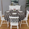thumbnail image 2 of Dark Blue Bigfoot Pattern Round Tablecloth 60"x60",Wrinkle Wipeable Table Cloth for Kitchen Dining Room Picnic Patio Party, 2 of 6