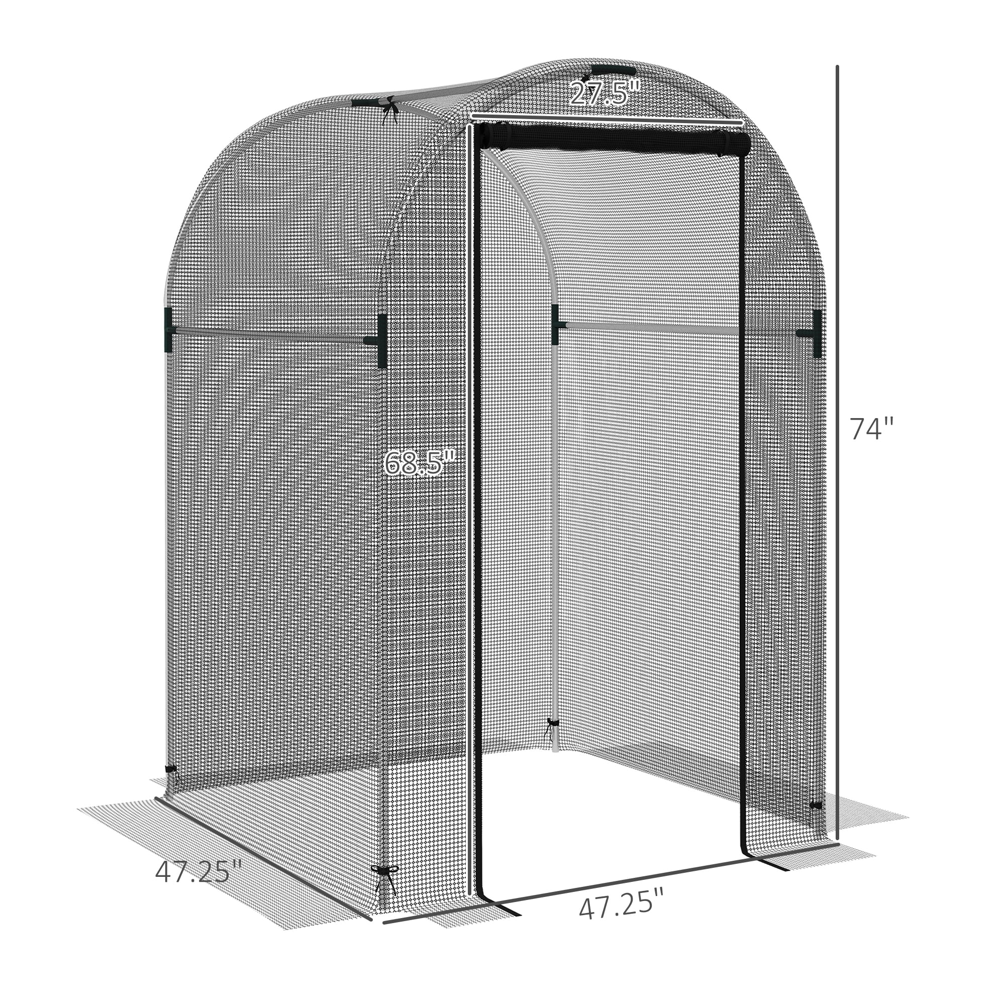 Outsunny 4' x 4' Plant Protection Tent Crop Cage with Zippered Door for Plants, Herbs, Fruits, Black