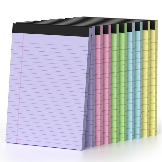 Bloques legales PINJINGPRO, 8,5 x 11 cm de ancho, rayados, paquete de 10 unidades, multicolor