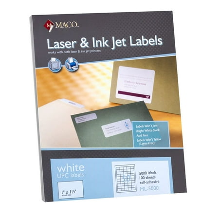 Maco UPC Barcode Labels 1.5x1-Inch (50 Labels per sheet 100 Sheets per box) - 2 Pack (10,000 Labels in all)