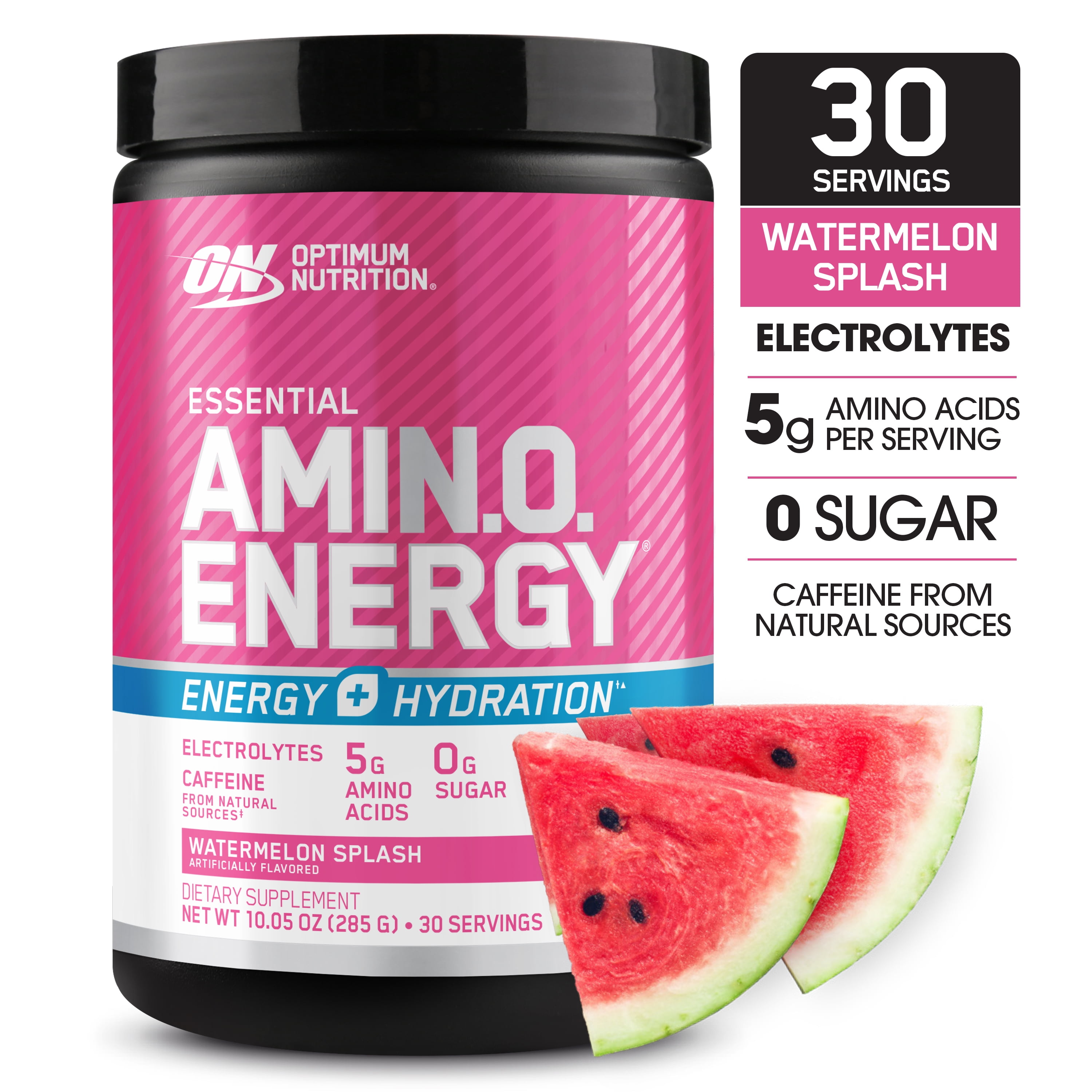 Optimum Nutrition Essential Amino Energy Powder Plus Hydration, Watermelon Splash, 30 Servings