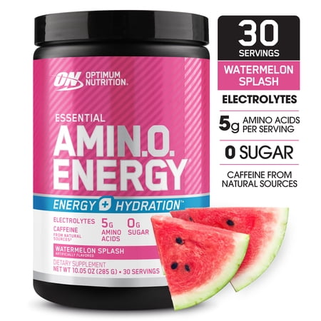 Optimum Nutrition Amino Energy Plus Electrolytes Watermelon Splash Energy Drink Powder