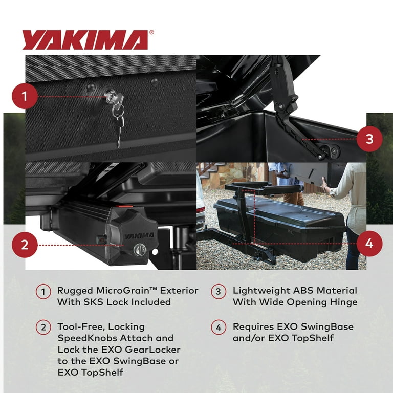 Yakima EXO GearLocker, 10 Cubic Feet Hitch-Mounted Hard Case Car