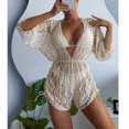 thumbnail image 2 of Conjunto de traje de baño de 3 piezas para mujer, sujetador con cuello Halter, bragas de corte alto, traje de baño de verano con cubierta, 2 of 7