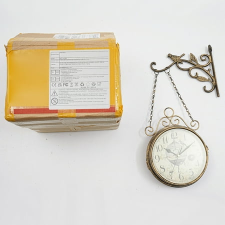 Double-Sided Wall Clock, Wall Clock Decoration, Vintage Wall Clock Indoor Use Vintage Round 17.72*12.6in for Living Rooms, Bedrooms, Studies, Dining Rooms