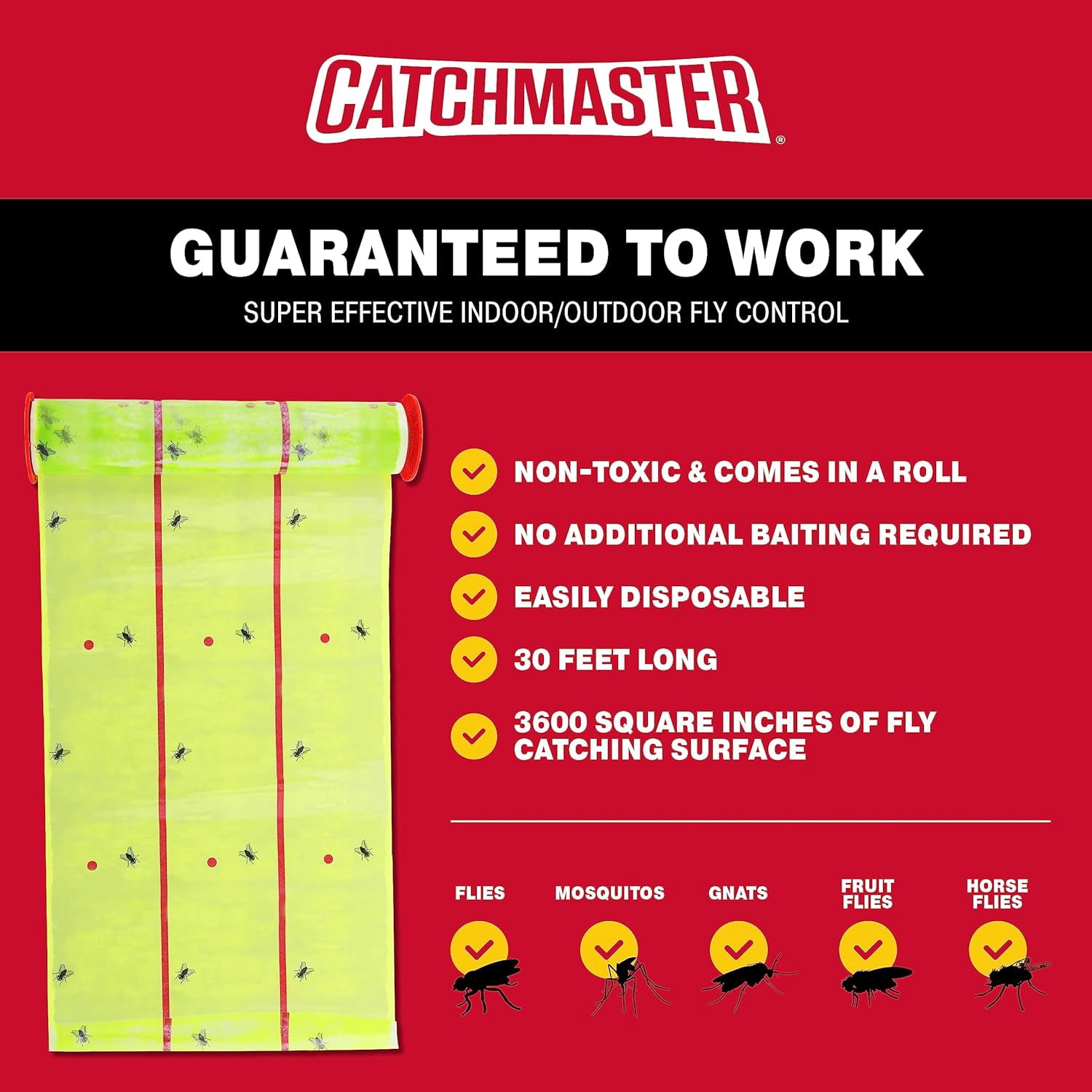 Giant Fly Glue Trap Set (1 pack, 30 feet per pack), outdoor sticky fly trap