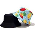 thumbnail image 2 of Bonnet de Pêcheur à Motif Banane à Imprimé Fruits Bonnet Empaquetable Réversible d'Été, 2 of 4