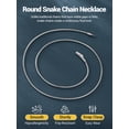 thumbnail image 5 of PROSTEEL Stainless Steel Necklace for Men Women 2mm Snake Chain 20 Inch Birthday Mother Jewelry Gifts for Adults Boyfriend Girlfriend, 5 of 8
