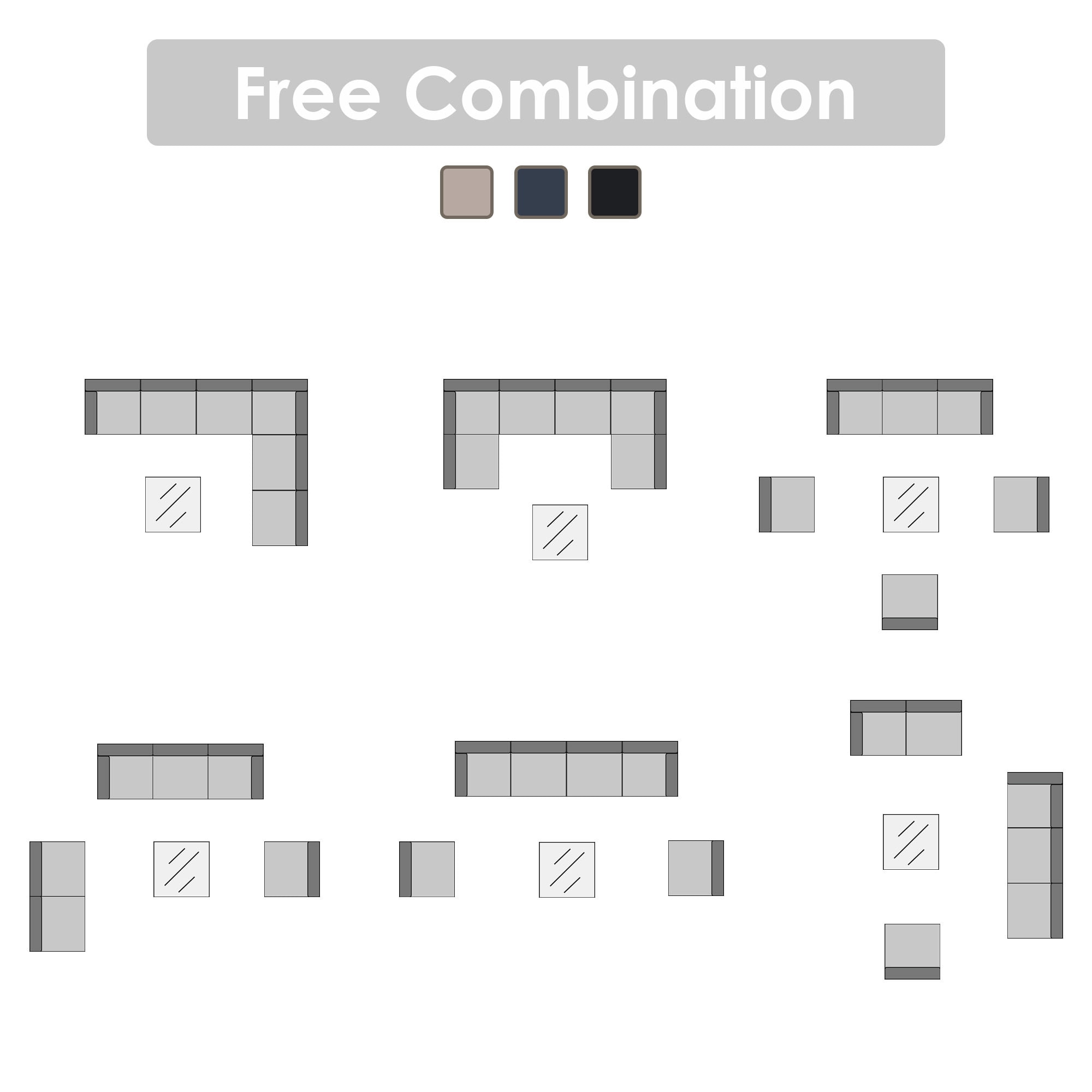 JOIVI 7 Pieces Patio Furniture Set, Outdoor Sectional Sofa Set with Cushion and Coffee Table, 7-Piece PE Rattan Conversation Set for Deck, Porch, Backyard, Black