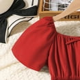 thumbnail image 5 of NJDVHB Robe d'Été pour Tout-Petit, Robe de Plage pour Fille, Robe de Fête pour Filles, Robe Princesse à Manches Courtes Col Rond à Volants, Rouge, 150, 5 of 5