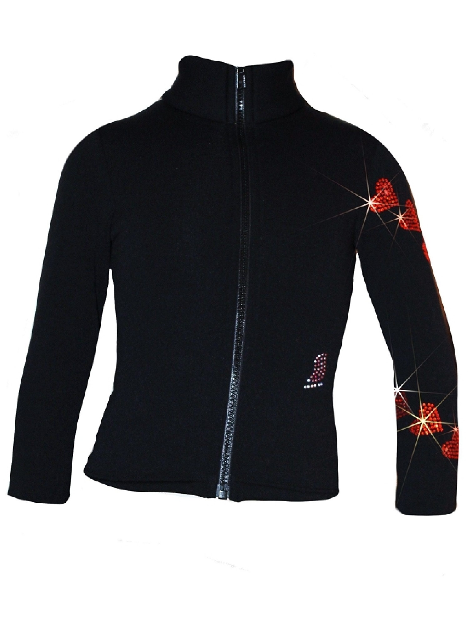 Ice Fire Skate Wear Ice Fire Skating Big Girls Black Orange Rhinestud