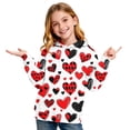 thumbnail image 3 of Sudadera con capucha para niña, para el Día de San Valentín, con estampado de color, de manga larga, informal, deportiva, con capucha, de manga larga, con inserciones en los hombros, blusa de poliéste, 3 of 6