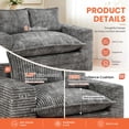 thumbnail image 5 of Centilab Convertible Sofa Bed, Loveseat Sleeper Sofa, 3 in 1 Folding Couch Bed with 2 Pillows, Pull Out Floor Couch for Living Room Bedroom Lounge, Gray, 5 of 9