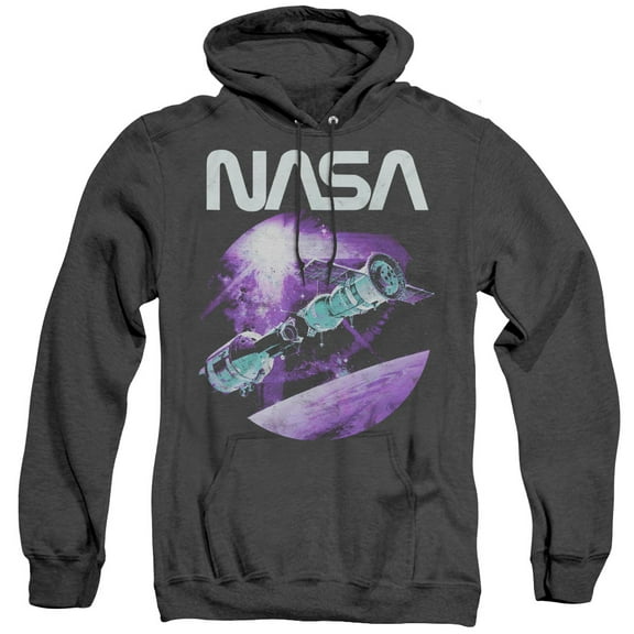 Nasa Come Together Adult Heather Hoodie Sweatshirt Black
