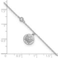 thumbnail image 4 of Auriga Fine Jewelry 925 Sterling Silver Rh-plated CZ and Sand Dollar 9inch Plus 1in Ext. Anklet for Women, 4 of 6