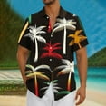 thumbnail image 2 of AHTJRT Men's Tropical Aloha Shirt Vibrant Palm Frond Prints Perfect for Beach Parties & Summer Getaways Black M, 2 of 5