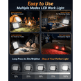 thumbnail image 4 of Rechargeable LED Work Light 12000mAh, 10000LM Portable Magnetic Work Light 320 LED, 4 Modes, Adjustable Stand for Mechanics, Camping, Fishing, Car Repair, Emergency Light for Power Outage, 4 of 9