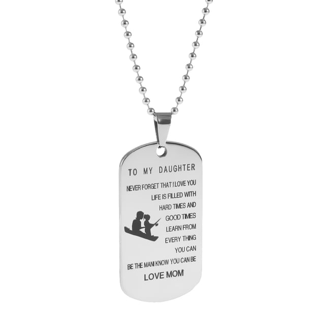 Love MOM / DAD Collar con colgante de etiqueta de perro de acero inoxidable para HIJO HIJO Navidad 3 Sunnimix Collar con placa de identificación