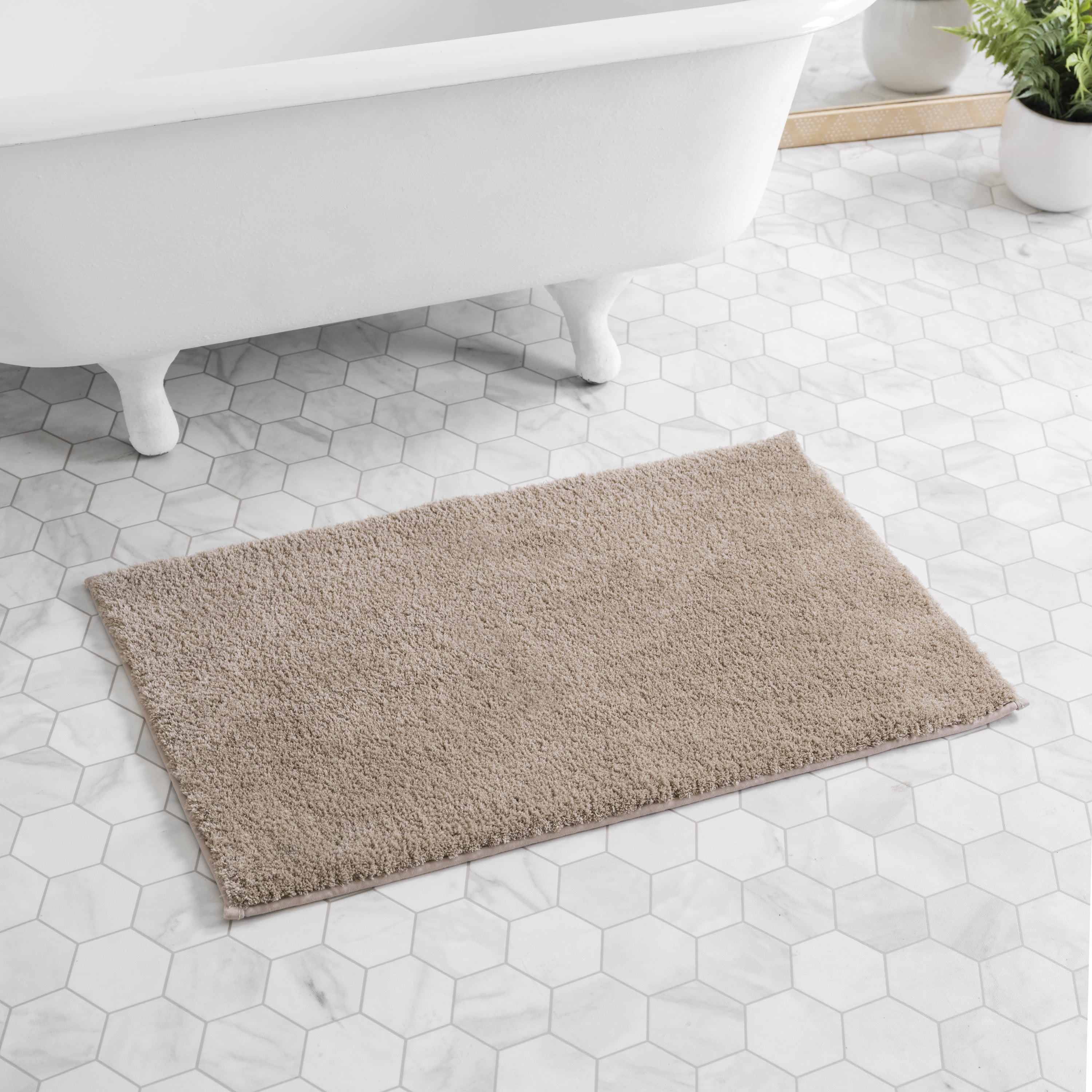 Welhome Microfiber Plush Bath Rug, 100% Microfiber DRYLON™, 2130 GSM, 1 ...