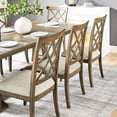 thumbnail image 6 of Comfortable Upholstered Mid Century Retro Dining Chairs - 2pcs Solid Wood Frame White Oak Color Style Upholstery Tone, 6 of 7