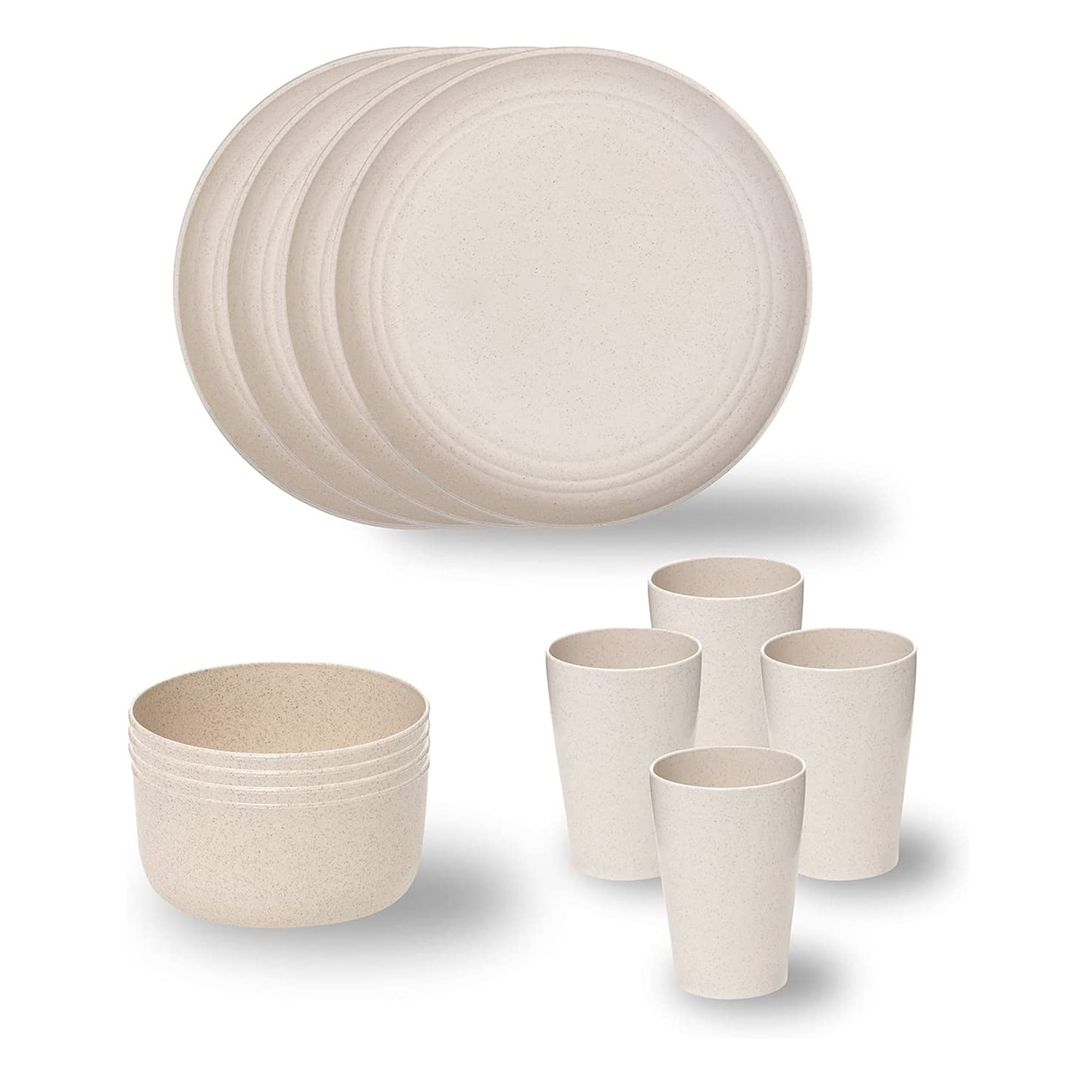 Stephan Roberts Wheat Straw Dinnerware Set Unbreakable Microwave Safe ...