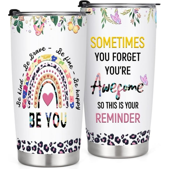 Cadeaux pour Femmes, Parfois Vous Oubliez Que Vous Tes Géniale Gobelet de Voyage Isolé en Acier Inoxydable 20oz, Cadeau d'Anniversaire de Reconnaissance Cadeau de Remerciement pour Femmes Amis Collègues Enseignantes Filles