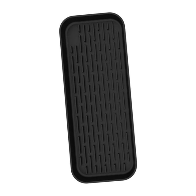 veasfak Silicone Tray Sink Drainer Pad Heat Resistant for Countertop Kitchen Black