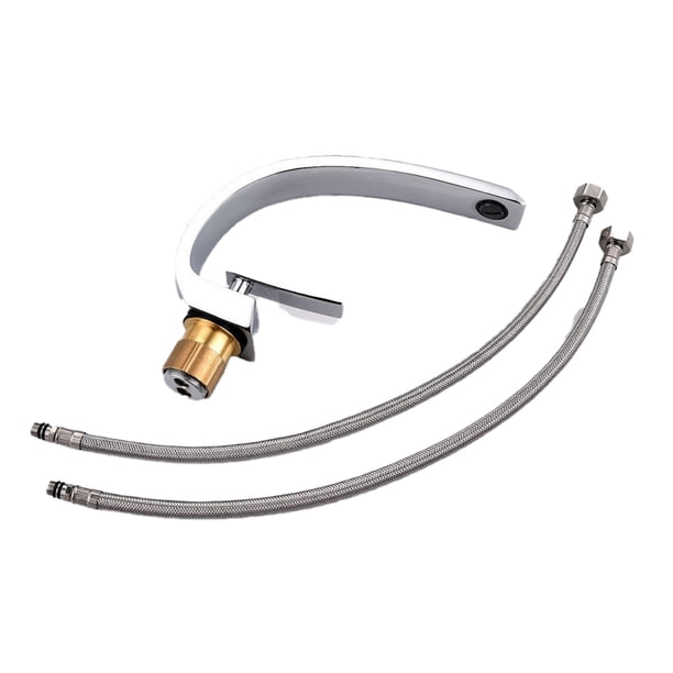 Billuyoard Grifo de lavabo, grifo mezclador de baño moderno, grifo de lavabo de latón, grifo de grúa elegante de un solo orificio Accesorios de baño Billuyoard HA024018-00