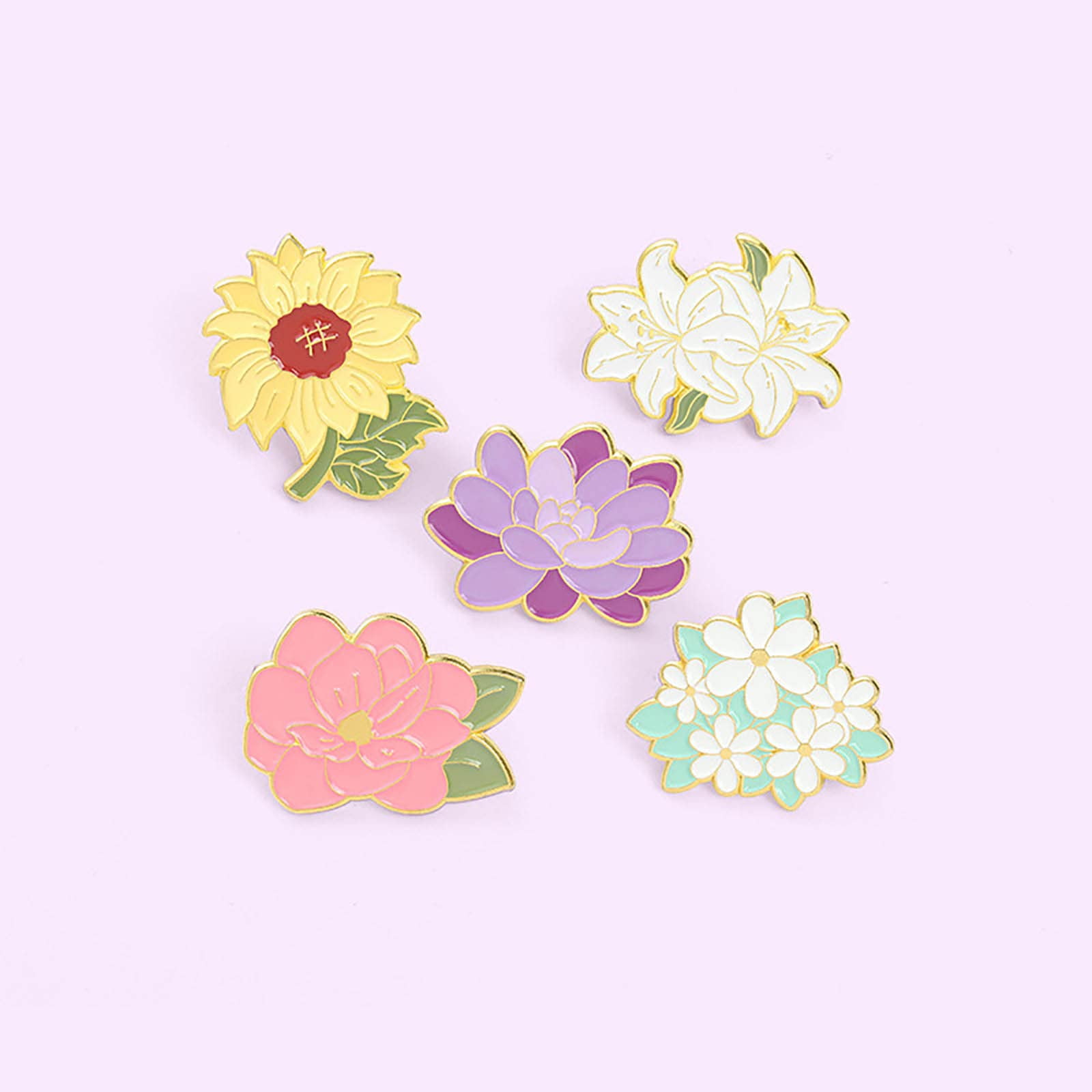 Junkin 10 Pieces Pin Brooches Cute Floral Kawaii Pins Flask Test Tube Backpack Pins Aesthetic Spring Flower Plant Pins Set for Jackets Lapel Scientist Pins