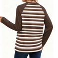 thumbnail image 5 of Long Sleeve Shirts for Women Crewneck Tops Fall Clothes 2026 Winter Clothing Dressy Casual Striped Tshirts Brown L, 5 of 5