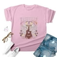 thumbnail image 4 of Summer Tops For Women T Shirts Loose Fit Casual Crew Neck Country Music Vintage Tennessee Rodeo Western Short Sleeve Women's T-Shirts Graphic Tees Light Pink XL, 4 of 4