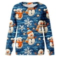 thumbnail image 6 of jjayotai Womens Christmas Sweatshirt Funny Santa Snowman 3D Print Plus Size Graphic Sweatshirts Crewneck Xmas Holiday Tops Light Blue XL, 6 of 7