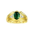 thumbnail image 1 of RYLOS Men's Rings 14K Yellow Gold Rings Classic Designer Style 9X7MM Oval Gemstone &  Diamond Ring Green Sapphire September Birthstone Rings For Men Size 10, 1 of 7