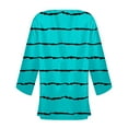thumbnail image 6 of QUINDOS Fall Cardigans for Women,Women's Printing Stripe 3/4 Sleeve Print Loose Shirt Tops Cardigan, 6 of 6